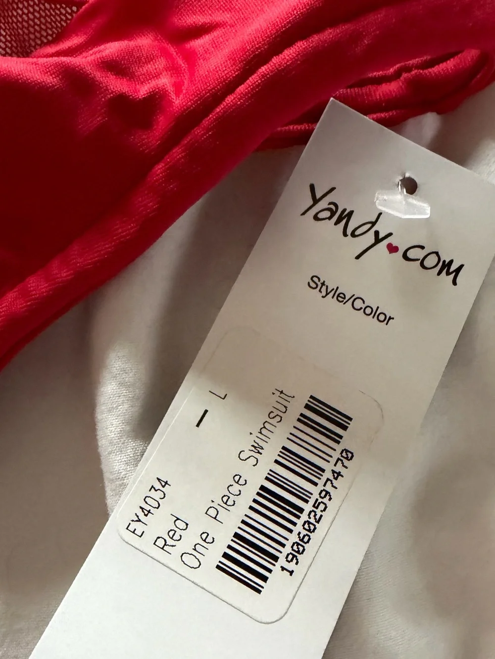 FINAL PRICE! Yandy Red Mesh One Piece Plunging Swimsuit NEW Size Large